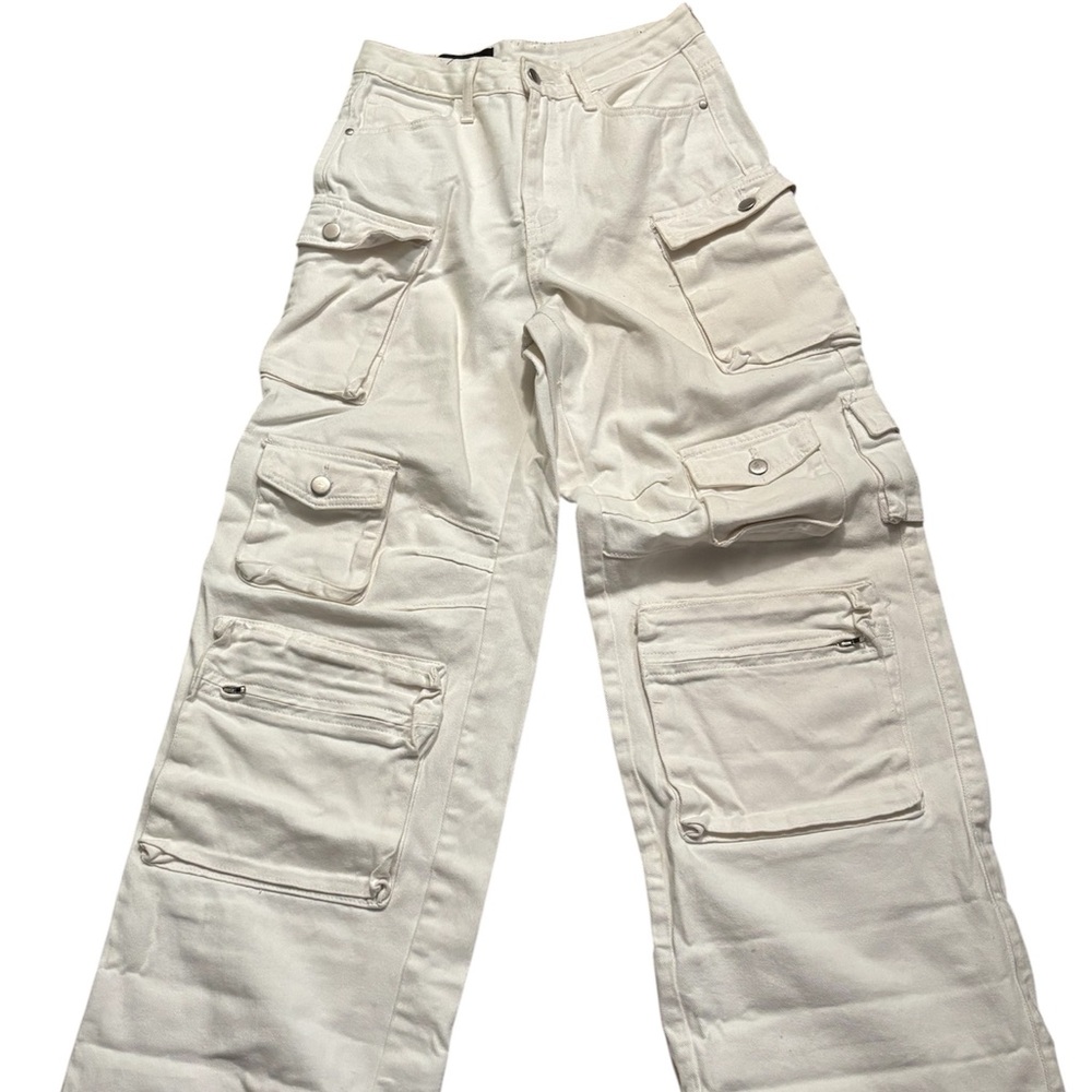 white cargo pants